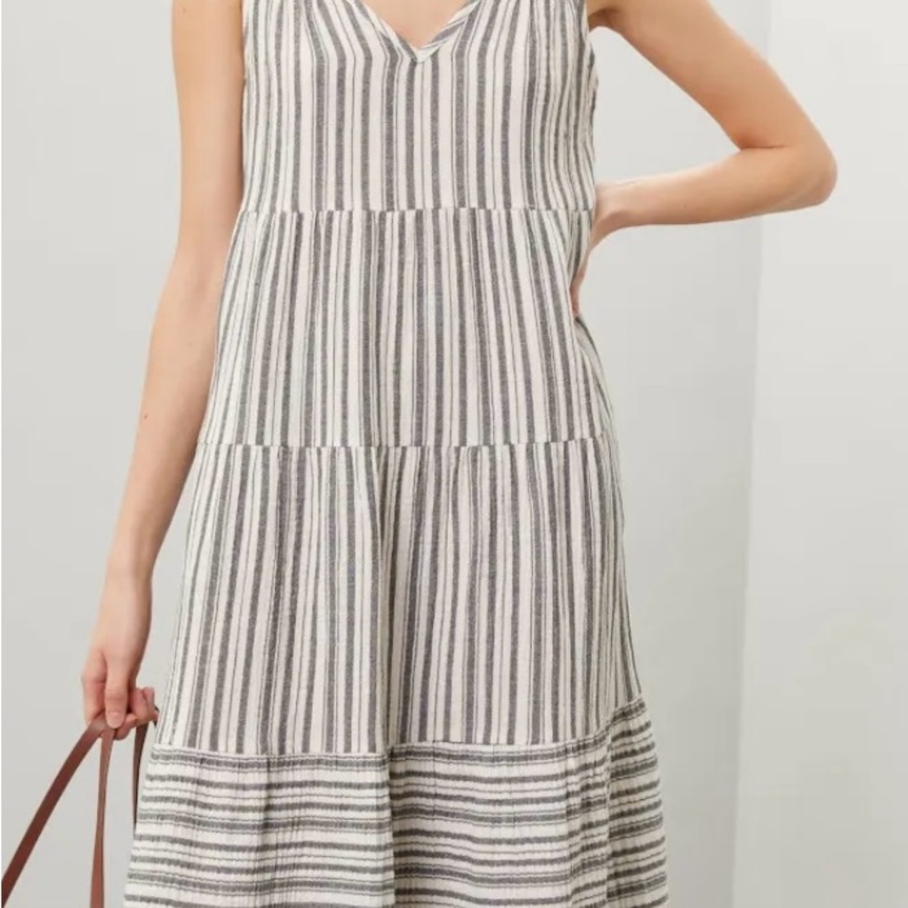 Marine Layer Striped Maxi Dress in Black and White